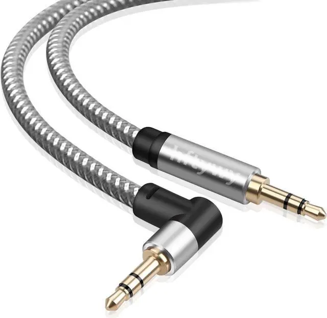 Alt view image 13 of 14 - 3.5mm Audio Cable 15 ft AUX Cord Male to Male AUX Headphone Cable aux Cable Stereo Aux Jack to Jack Cable 90 Degree Right Angle Auxiliary Cord