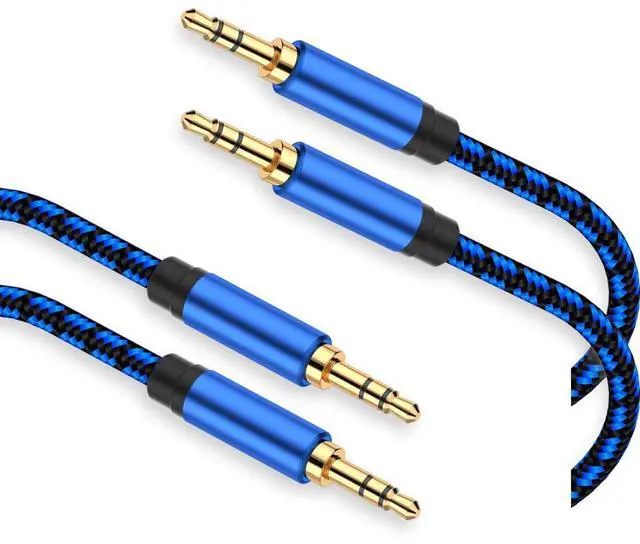 Alt view image 8 of 14 - Aux Cord 6.6 ft 2Pack 3.5mm Audio Cable Aux Cable for Car Nylon Braided Audio Cable 3.5mm Male to Male for Headphone Speaker Phone Car Stereo