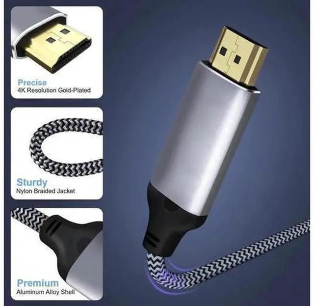 Alt view image 8 of 12 - Mini DisplayPort 1.4 Source to HDMI 2.0 Display 8K 60hz UHD 4K MINI-DP to HDMI Male Monitor Cable