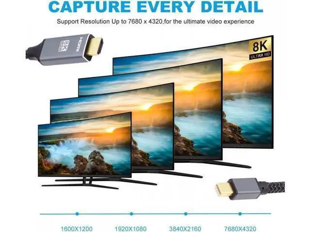 Alt view image 11 of 12 - Mini DisplayPort 1.4 Source to HDMI 2.0 Display 8K 60hz UHD 4K MINI-DP to HDMI Male Monitor Cable