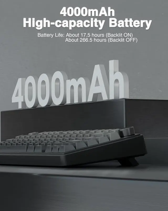 Alt view image 14 of 14 - AULA F75 Pro Wireless Mechanical Keyboard,75% Gasket Hot Swappable Custom Keyboard,RGB Backlit,Pre-lubed Reaper Switches,Side Printed PBT Keycaps,2.4GHz/USB-C/BT5.0 Mechanical Gaming Keyboard