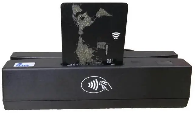 Alt view image 7 of 10 - 4-in-1 Multi Card Reader Magnetic Stripe Credit Card EMV IC Chip RFID PSAM Reader Writer Digital Memory Card Reader