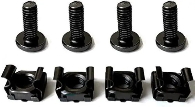 Alt view image 9 of 10 - 60-Pack M6 x 16mm Screws and Cage Nuts for Server Shelf Cabinets Rack Mount 1U 2U 6U 12U Rack Screw cage nut - Black