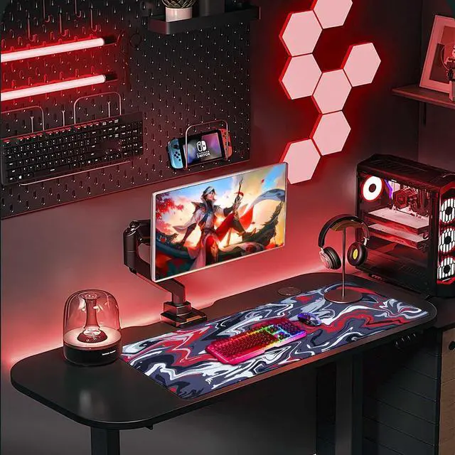 Alt view image 10 of 14 - Large Gaming Mouse Pad Gaming Mousepad Large Mouse Pad for Desk 31.5x11.8inch XXL Desk Pad Non-Slip Keyboard pad Laptop Desk Pad Water Proof Desk Writing Pad for Game Office Home