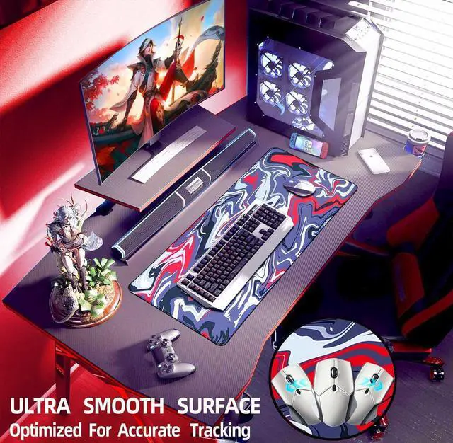 Alt view image 14 of 14 - Large Gaming Mouse Pad Gaming Mousepad Large Mouse Pad for Desk 31.5x11.8inch XXL Desk Pad Non-Slip Keyboard pad Laptop Desk Pad Water Proof Desk Writing Pad for Game Office Home