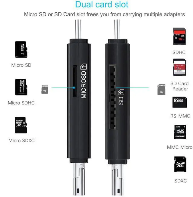 Alt view image 7 of 10 - Micro SD Card Reader USB 3.0 Card Reader 2.0 For USB Micro SD Adapter Flash Drive Smart Memory Card Reader Type C Cardreader