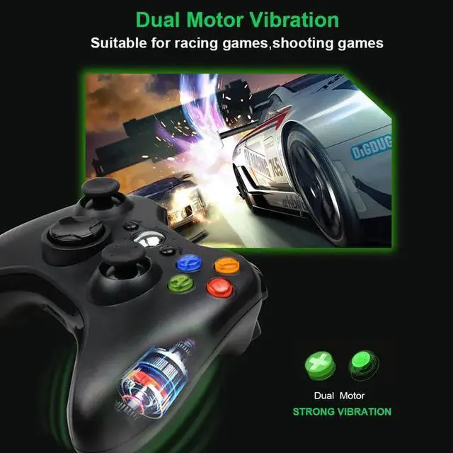 Alt view image 7 of 10 - Game Controller Wired Vibration Gamepad Joystick For PC Controller Windows 7 / 8 / 10 for Xbox 360 Joypad with Gamepad