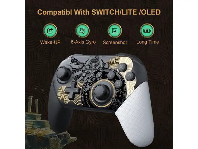 Alt view image 8 of 12 - Limited Theme Bluetooth Wireless Switch Pro Controller - Gamepad for Nintendo Switch, Switch Lite, and Steam Games Tears of the Kingdom
