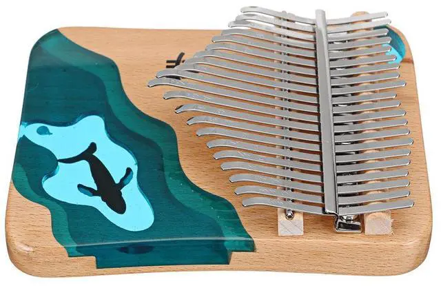 Alt view image 8 of 10 - 17 Keys Solid Wood Kalimba Thumb Piano Finger Percussion Musical Toys With Tuning Hammer