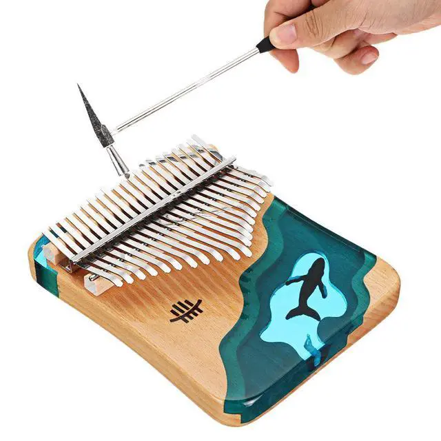 Alt view image 10 of 10 - 17 Keys Solid Wood Kalimba Thumb Piano Finger Percussion Musical Toys With Tuning Hammer