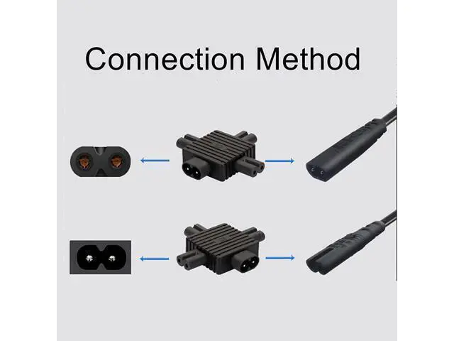 Alt view image 8 of 8 - IEC320 Power Converter Adaptor Universal IEC Socket Power Adapter for Computer TV PDU UPS Power Cord (C8 to 3xC7)