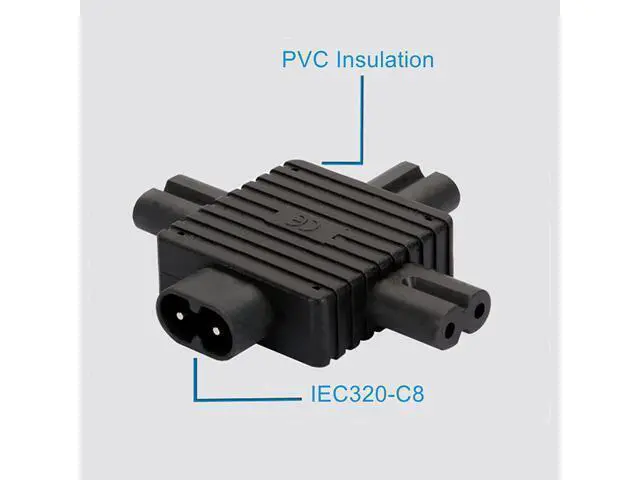 Alt view image 7 of 8 - IEC320 Power Converter Adaptor Universal IEC Socket Power Adapter for Computer TV PDU UPS Power Cord (C8 to 3xC7)