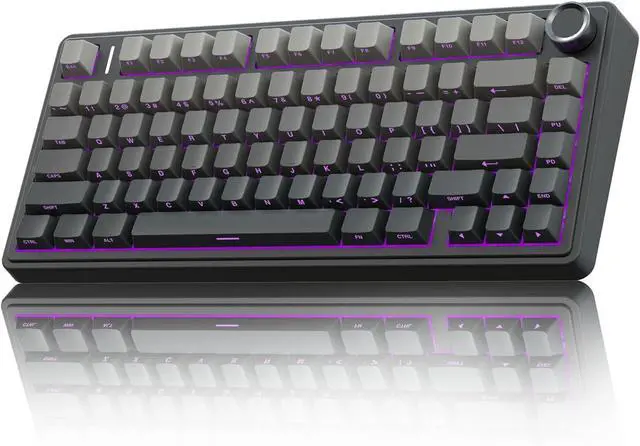 Alt view image 8 of 14 - AULA F75 Pro Wireless Mechanical Keyboard,75% Gasket Hot Swappable Custom Keyboard,RGB Backlit,Pre-lubed Reaper Switches,Side Printed PBT Keycaps,2.4GHz/USB-C/BT5.0 Mechanical Gaming Keyboard