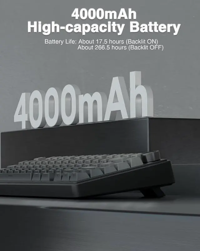 Alt view image 14 of 14 - AULA F75 Pro Wireless Mechanical Keyboard,75% Gasket Hot Swappable Custom Keyboard,RGB Backlit,Pre-lubed Reaper Switches,Side Printed PBT Keycaps,2.4GHz/USB-C/BT5.0 Mechanical Gaming Keyboard
