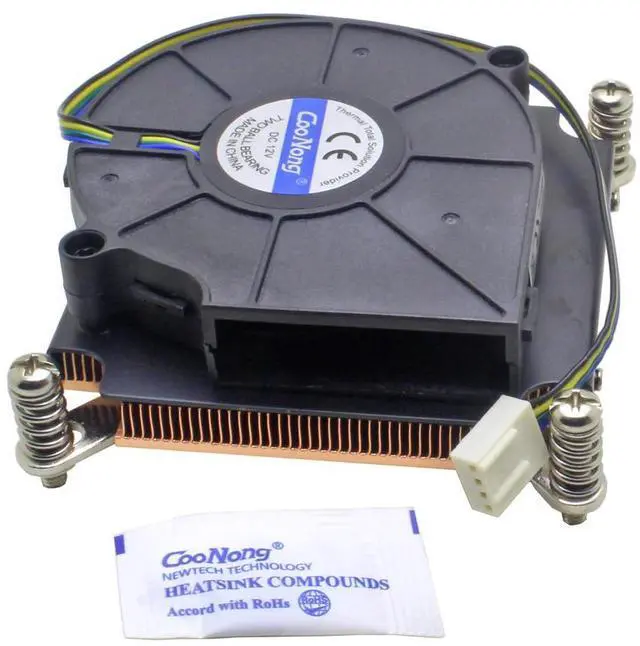 Alt view image 10 of 10 - 1U Server Computer CPU Cooler Copper Heatsink For Intel Xeon LGA 2011 X99 2066 Workstation Industrial Active Cooling