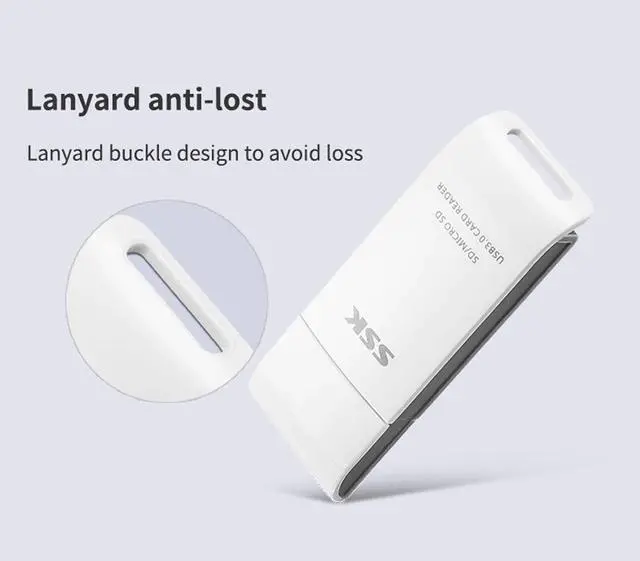 Alt view image 10 of 10 - Card Reader USB 3.0 to SD Micro SD SDXC TF Card Reader for Laptop Tablet Smart Memory Card Reader Adapter Blue White