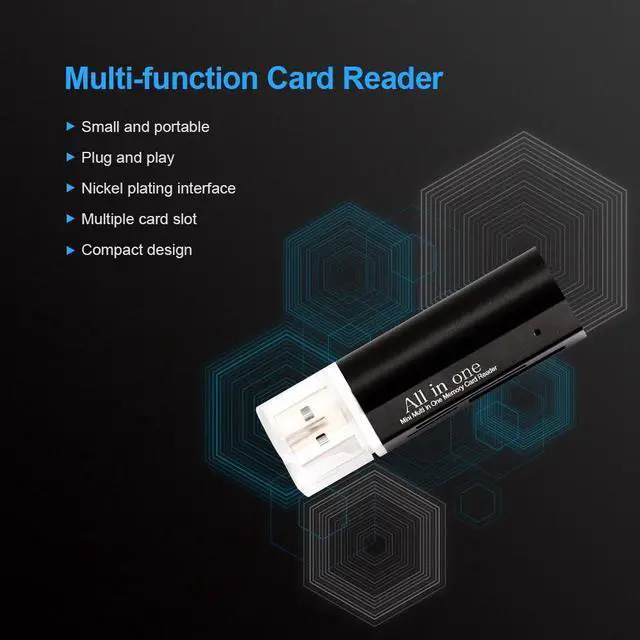 Alt view image 9 of 10 - USB Card Reader USB2.0 Mini Multi In One Memory Card Reader for TF Card Recorder Phone Storage Card Rotatable Card Reader