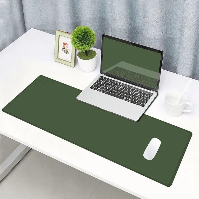 Alt view image 12 of 12 - Large Gaming Mouse Pad XL Extended Mousepad Non-Slip Rubber Base Keyboard Mouse Mat Desk Pad for Work Game Office Home 31.5 x 11.8 in Olive Green