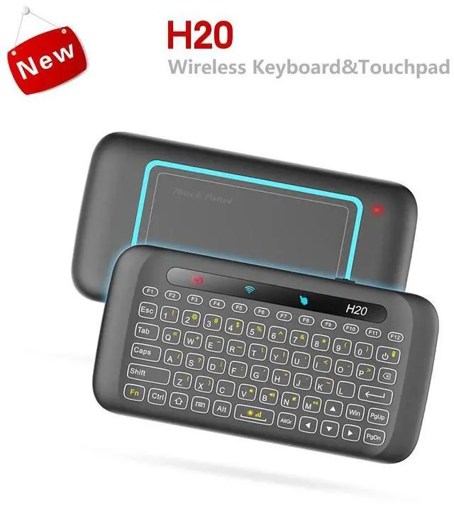 Alt view image 6 of 10 - H20 Mini Wireless Keyboard Backlight Touchpad Air mouse IR Leaning Remote control For Andorid BOX Smart TV Windows