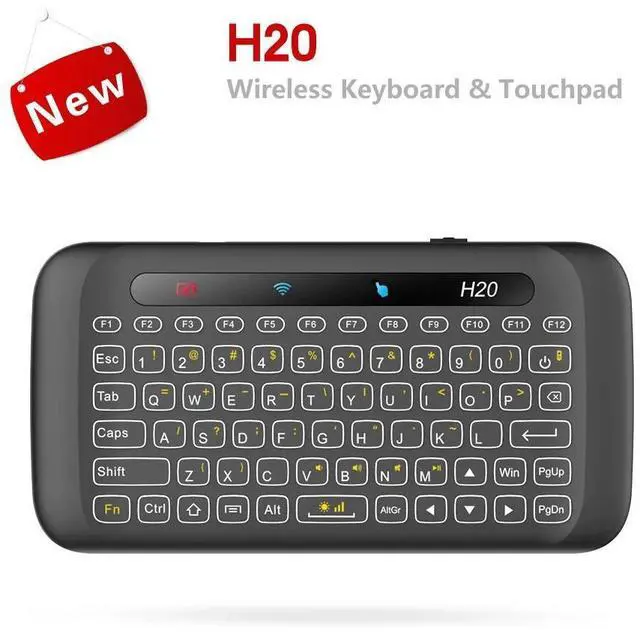 Alt view image 8 of 10 - H20 Mini Wireless Keyboard Backlight Touchpad Air mouse IR Leaning Remote control For Andorid BOX Smart TV Windows