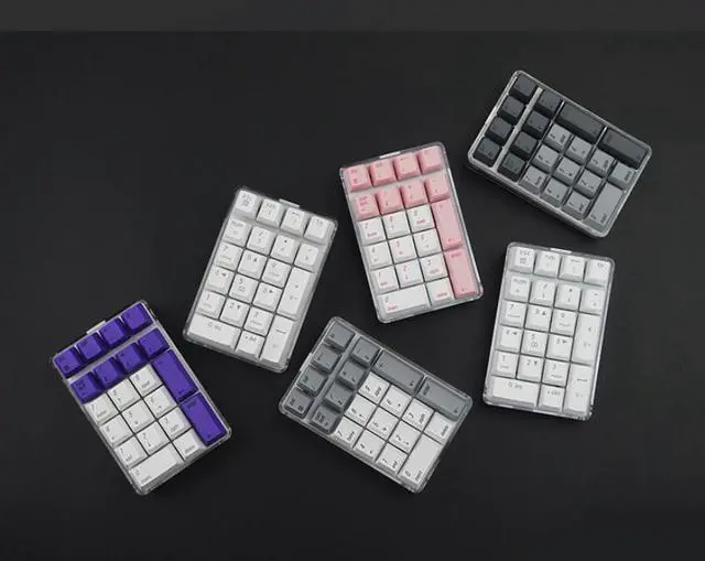 Alt view image 6 of 8 - Mechanical Numeric Keypad GATERON Red Switch Wired Gaming Keypad Crystal Case White Backlit 21 Keys Mini Numpad Portable Keypad Extended Layout Gray Magicforce by Qisan