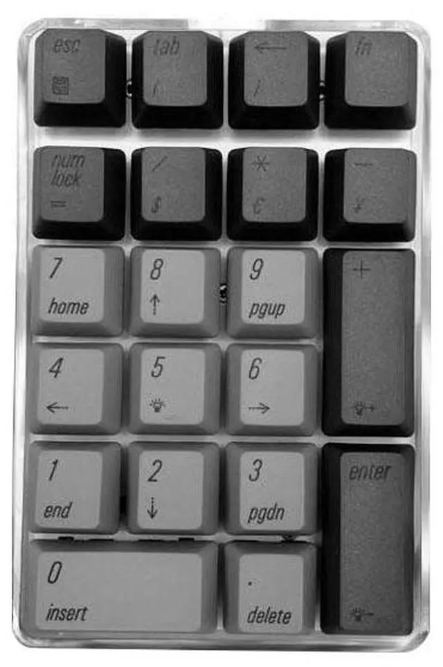 Alt view image 5 of 8 - Mechanical Numeric Keypad GATERON Red Switch Wired Gaming Keypad Crystal Case White Backlit 21 Keys Mini Numpad Portable Keypad Extended Layout Gray Magicforce by Qisan