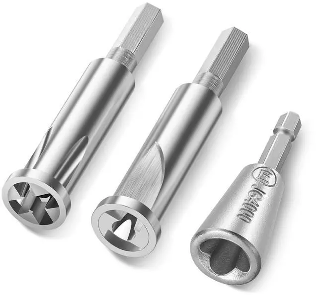 Alt view image 8 of 14 - NSI 3 Pcs Stainless Steel Wire Twisting Tool Set - 3 Way/ 5 Way Wire Stripper and 6mm Hex Shank Cable Electrical Wire Twister Tool ,for Power Drill, Wire Nut Twisting