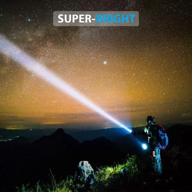 Alt view image 9 of 14 - Rechargeable Flashlight Pocket-Sized Torch with Super Bright 1200 Lumens T6 LED Water Resistant Zoomable LED Tactical Flashlights with Clip 4 Modes for Camping Hiking and Emergency(2 Pack)