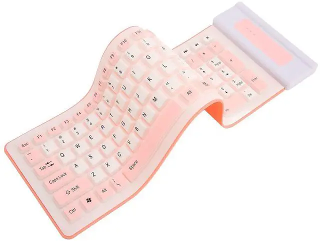 Alt view image 6 of 10 - Wireless Silicone Keyboard, Foldable Silicone Keyboard Soft Waterproof Rollup Keyboard for PC Laptop Notebook, 103 Keys, Mute Typing, Lightweight ()