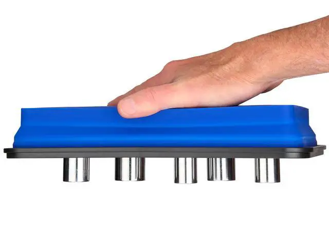 Alt view image 4 of 6 - Collapsible Magnetic Parts Tray Set - 3 Different Size Tool Trays for Screw, Bolts, Nuts, Washers, Pins and Other Small Metal Parts, Mechanic Tool Gifts for Men - Blue