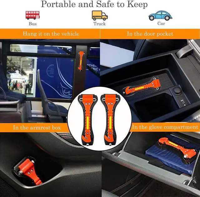 Alt view image 12 of 14 - 20 Pack Car Safety Hammer, Auto Emergency Escape Tool Car Window Glass Breaker and Seat Belt Cutter for Family Rescue, Car Life Saving Survival Kit
