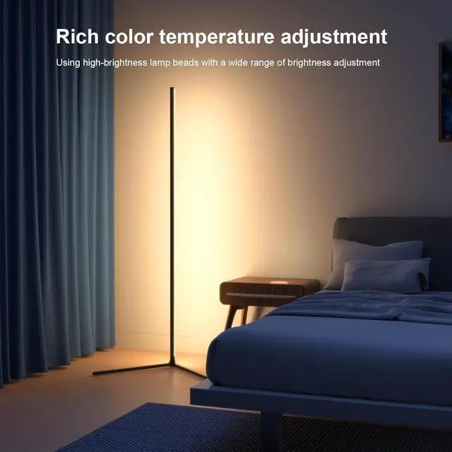 Alt view image 12 of 14 - Pirvlin Corner Floor Lamp, Smart RGB LED Floor Lamp with App and Remote Control,High Brightness Led,16 Million Colors, Music Sync, Timer Setting, Mood Lighting,Ideal for Living Rooms, Bedrooms.