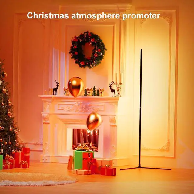 Alt view image 13 of 14 - Pirvlin Corner Floor Lamp, Smart RGB LED Floor Lamp with App and Remote Control,High Brightness Led,16 Million Colors, Music Sync, Timer Setting, Mood Lighting,Ideal for Living Rooms, Bedrooms.
