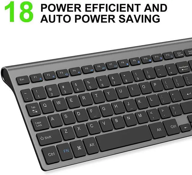 Alt view image 8 of 12 - Wireless Keyboard,2.4G Slim and Compact Wireless Keyboard for Computer,Laptop,Windows,PC,Desktop,Smart TV-Black and Grey