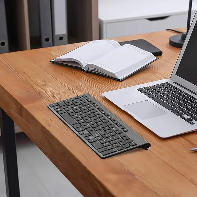 Alt view image 11 of 12 - Wireless Keyboard,2.4G Slim and Compact Wireless Keyboard for Computer,Laptop,Windows,PC,Desktop,Smart TV-Black and Grey