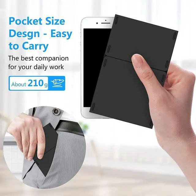 Alt view image 7 of 7 - Foldable Bluetooth Keyboard, Foldable Wireless Portable Keyboard with Numeric Keypad, USB-C Rechargeable for iOS, Android, Windows System Laptop Tablet Smartphone Device (Not Full Size)