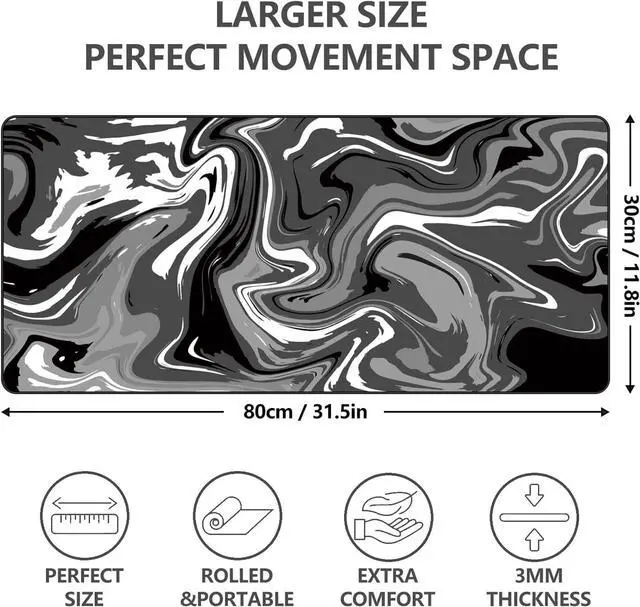 Alt view image 11 of 14 - 5 Colors 3 SizesMarbled Design Fluid Pattern Gaming Mouse Pad Extended Mouse Pad Laptop Computer Desk Mat for Desktop Desk Protector Mat Office Desk Accessories Gifts - 31.5L*11.8W