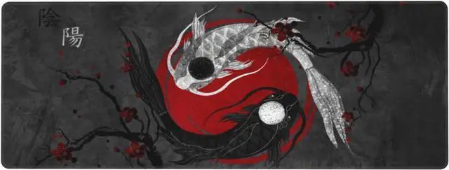 Alt view image 9 of 14 - Browrrsson Japanese Art Mouusepad Japanese Art Koi Fish Gaming Mouse Pad Extended Stitched Edges Mousepad Large Mouse Mat Desk Pad Personalized The Office Mouse Pad 31.5 X 11.8 Inch