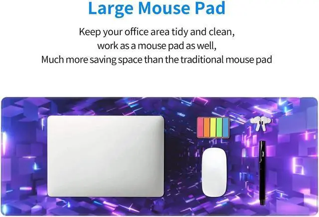 Alt view image 14 of 14 - Mouse Pad Fantasy Purple Colorful 3D Time Tunnel Gaming Mouse Pad XXL Large Mouse Pad Desk Mat with Non Slip Rubber Base Desk Mat for Keyboard and Mouse 11.8 X 31.5 Mousepad