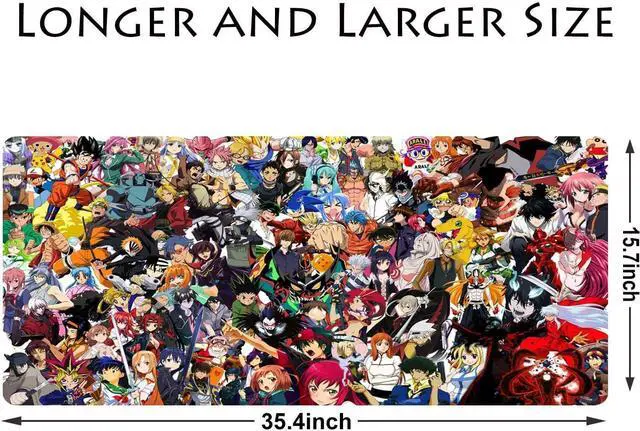 Alt view image 9 of 14 - KINPLE Extended Large Gaming Mouse Pad Full Desk Keyboard Mouse Pad XXL Bigmouse Pad with Anime Waterproof and Anti-Skid for Office Desk Decor . (35.415.750.1 inch)