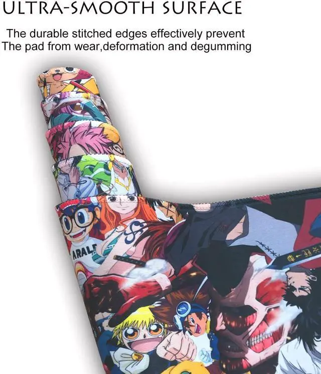 Alt view image 13 of 14 - KINPLE Extended Large Gaming Mouse Pad Full Desk Keyboard Mouse Pad XXL Bigmouse Pad with Anime Waterproof and Anti-Skid for Office Desk Decor . (35.415.750.1 inch)
