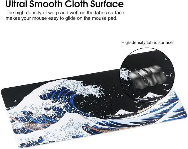 Alt view image 10 of 14 - Gaming Mouse Pad Extra Large Computer Keyboard Mouse Mat Soft Smooth Surface and Anti-Slip Rubber Base Soft Cloth XXL Mouse Pad 600 x 300 x 3 MM BKHL