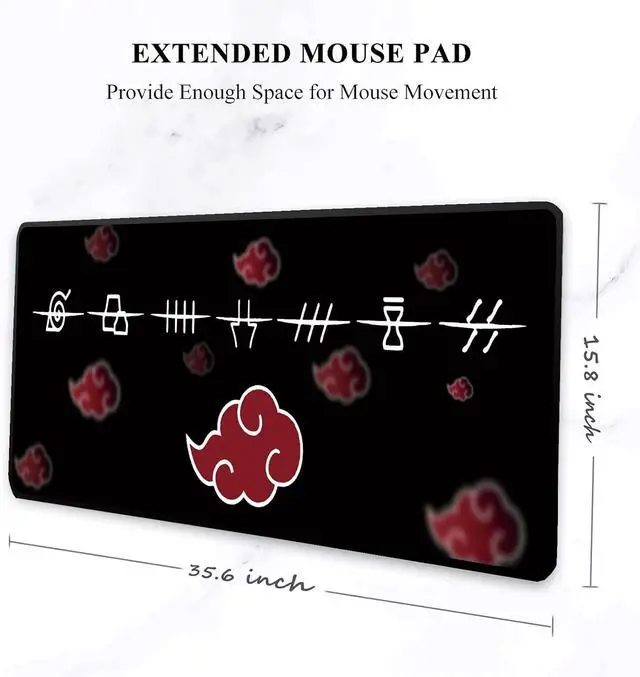 Alt view image 10 of 10 - Anime Mouse Pad XXL Demon Slayer Extra Thick(3mm) Extended Large Mouse Pad Non-Slip Rubber Base Home Office Mouse Pad 31.5x11.8 (2T-SBD-26)