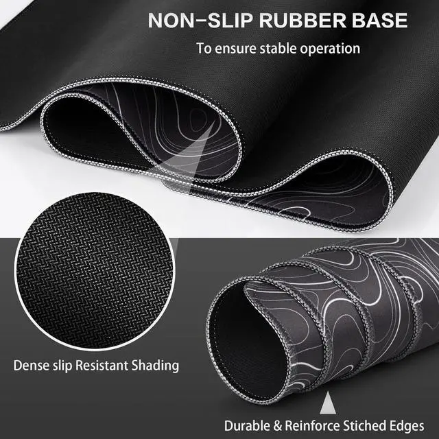 Alt view image 11 of 14 - Gaming Mouse Pad Topographic Contour Mouse Pad 31.5x11.8inch Large Extended Computer Mouse Mat Keyboard Full Desk Mousepad for Gaming Office Home