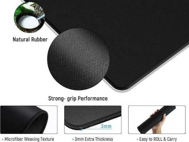 Alt view image 11 of 14 - White Topographic Large Gaming Mouse Pad XXL Mousepad Big Mouse Mat Desk Pad for Keyboard and Mouse Gaming Computer Laptop PC Desk Office Accessories