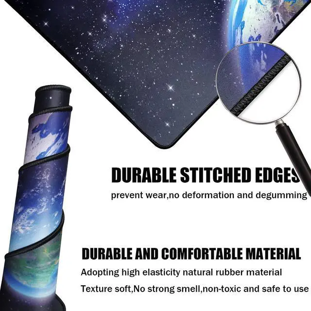 Alt view image 8 of 12 - Gaming Mouse Pad,Upgrade Durable 31.5"x15.7"x0.12" Larger Extended Gaming Mouse Pad with Stitched Edges,Waterproof Non-Slip Base Long XXL Large Gaming Mouse Pad for Home Office Gaming Work, Star