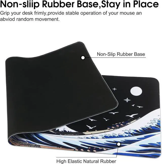 Alt view image 11 of 14 - Gaming Mouse Pad Extra Large Computer Keyboard Mouse Mat Soft Smooth Surface and Anti-Slip Rubber Base Soft Cloth XXL Mouse Pad 600 x 300 x 3 MM BKHL