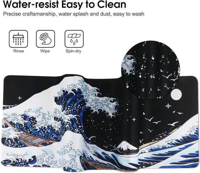 Alt view image 13 of 14 - Gaming Mouse Pad Extra Large Computer Keyboard Mouse Mat Soft Smooth Surface and Anti-Slip Rubber Base Soft Cloth XXL Mouse Pad 600 x 300 x 3 MM BKHL