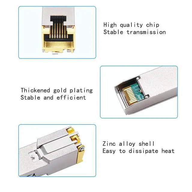 Alt view image 4 of 5 - 10GBase-t, SFP-10G-T Optical Module, 10G SFP to RJ45 Conversion Module,Adaptive 10G/5G/2.5G/1G,Support DDM, for Network Switch Cisco TPLINK Ubiquiti UniFi BDCOM QNAP ASUS, 30m,AQR113C chip