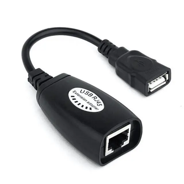 Alt view image 2 of 4 - USB 2.0 Extension Extender Adapter male & Female Up To 150ft Using CAT5/CAT5E/6 RJ45 Lan Network Ethernet Repeater Cable
